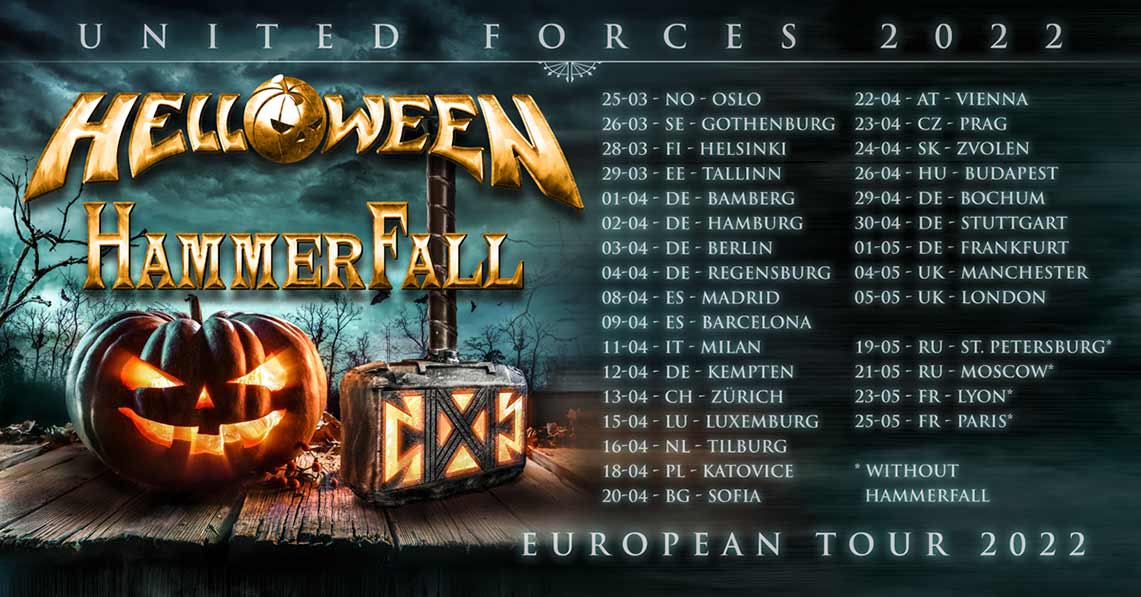 Gira europea de Helloween y Hammerfall en 2022 Metal Symphony Website